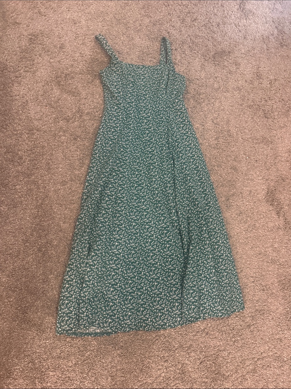 Abercrombie & Fitch Green Floral  Dress with Spaghetti Straps